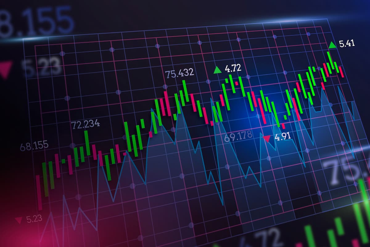 Stock market chart illustration